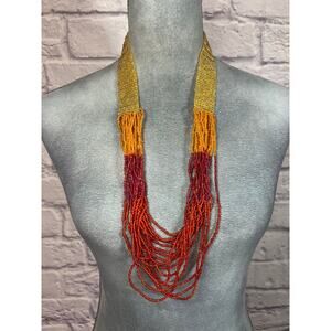 Vibrant Multistrand Boho Seed Bead Necklace